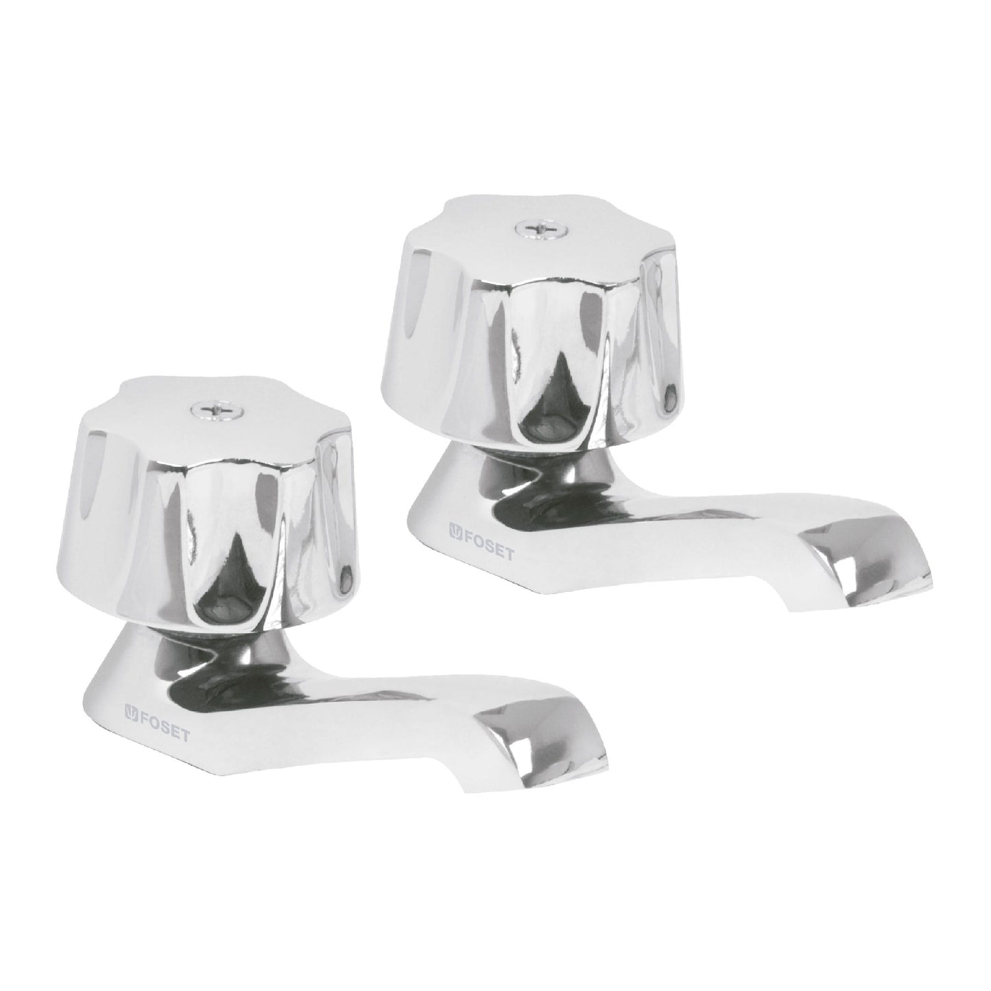 Juego 2 llaves individuales para lavabo, manerales metálicos 49234
