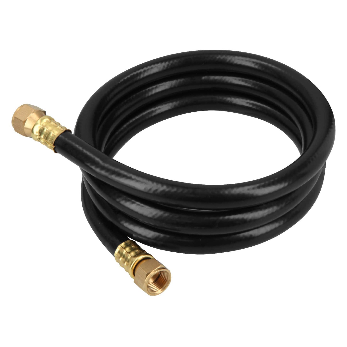 Manguera para gas, PVC negra, 3/8"x1.5 m, c/conexión, Foset 40075