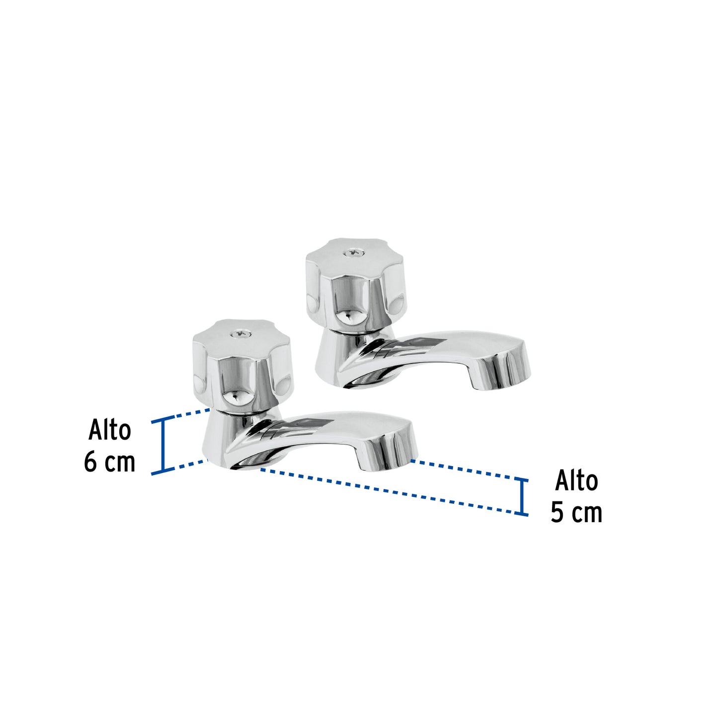 Juego llaves individuales lavabo, ABS, hexagonal, BASIC 49308