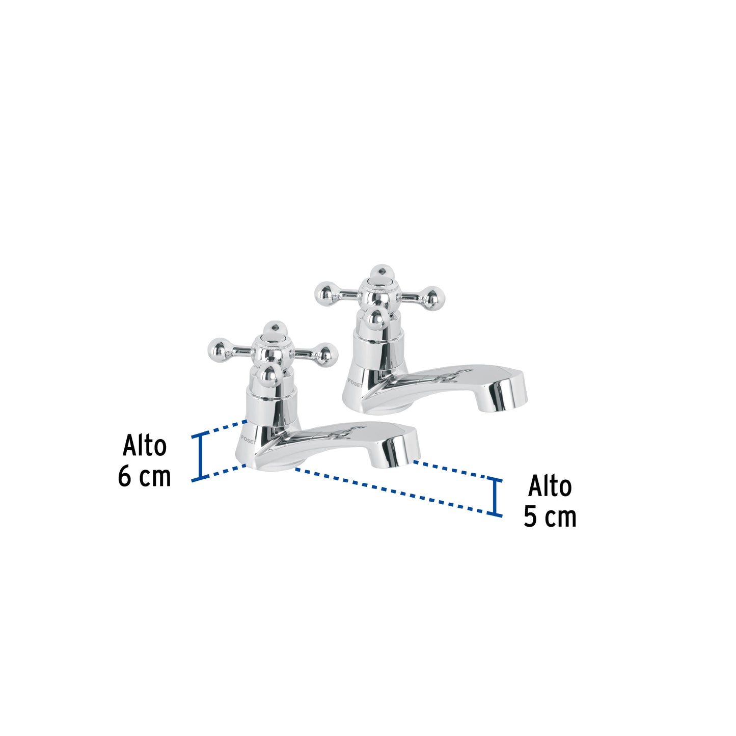Juego llaves individuales lavabo, ABS, cruceta, BASIC 48384