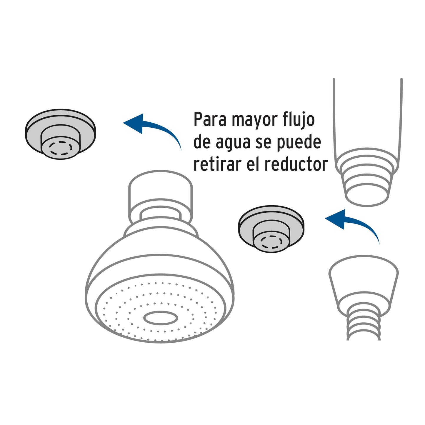 Regadera 3" con extensión tipo teléfono 5 funciones, Foset 49433
