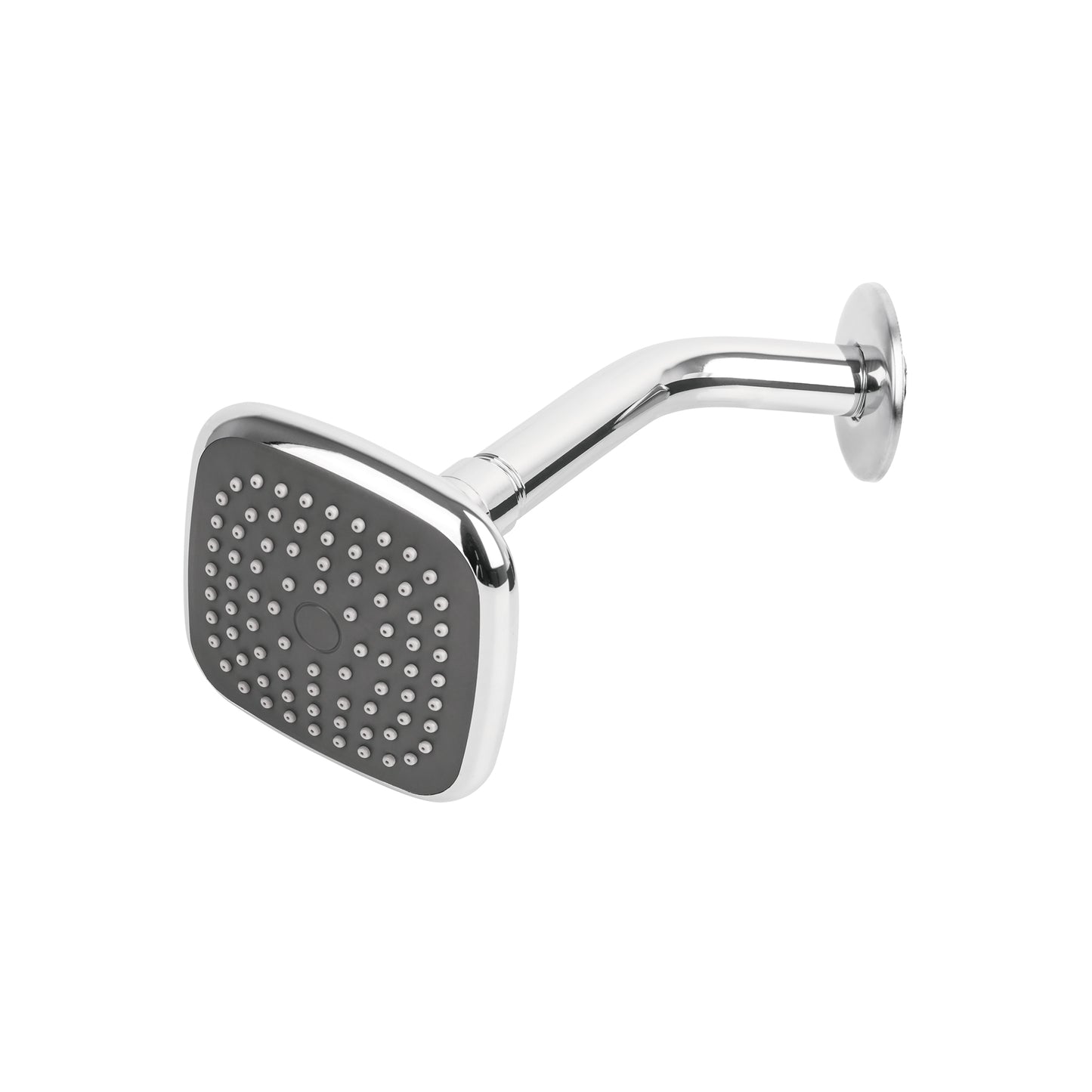 Regadera cuadrada 3-3/4" brazo y chapetón de acero, Foset 45065