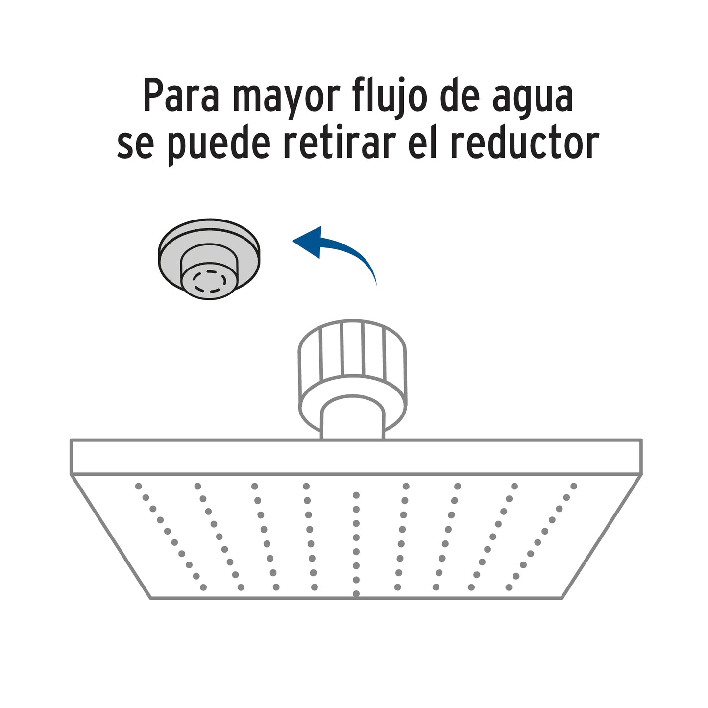 Regadera cuadrada ABS 4" acabado satín con brazo, Foset 46738
