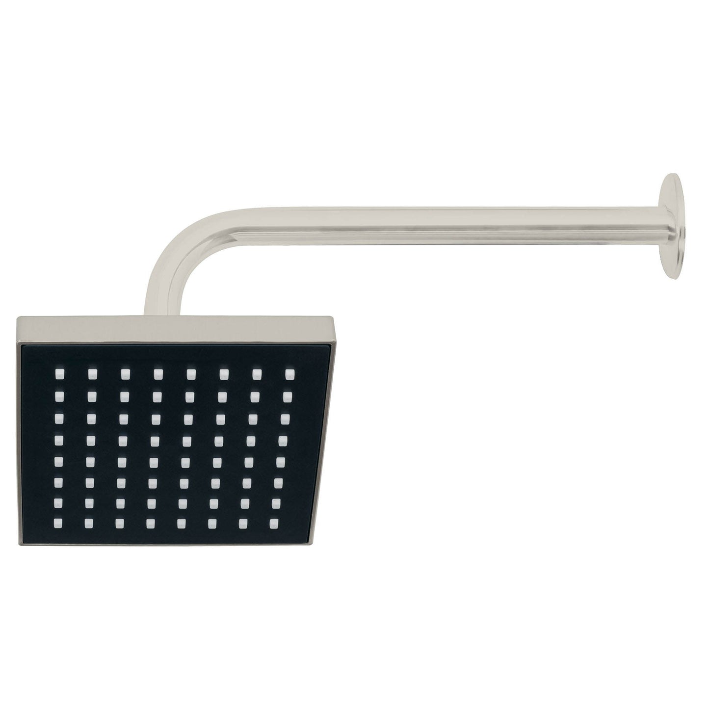 Regadera cuadrada ABS 6" acabado satín con brazo, Foset 46740