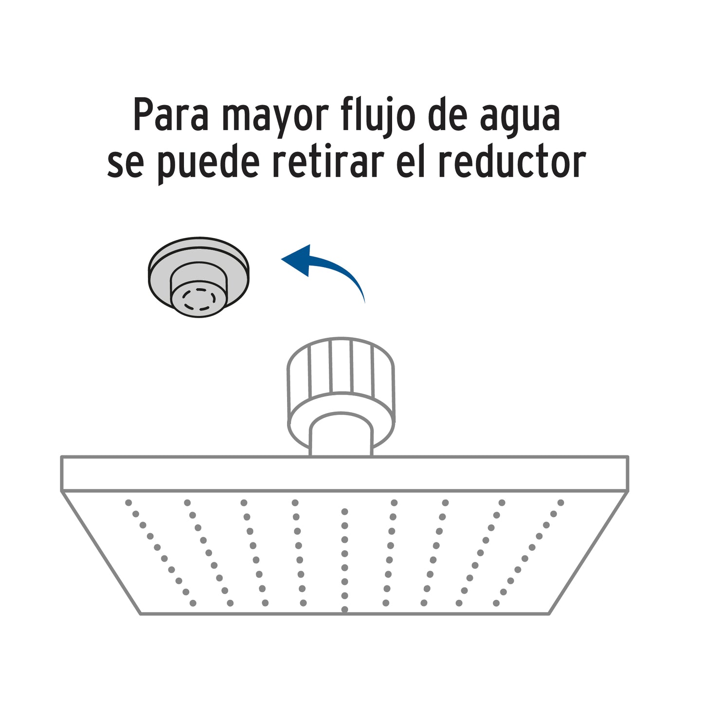Regadera cuadrada ABS 6" acabado satín con brazo, Foset 46740