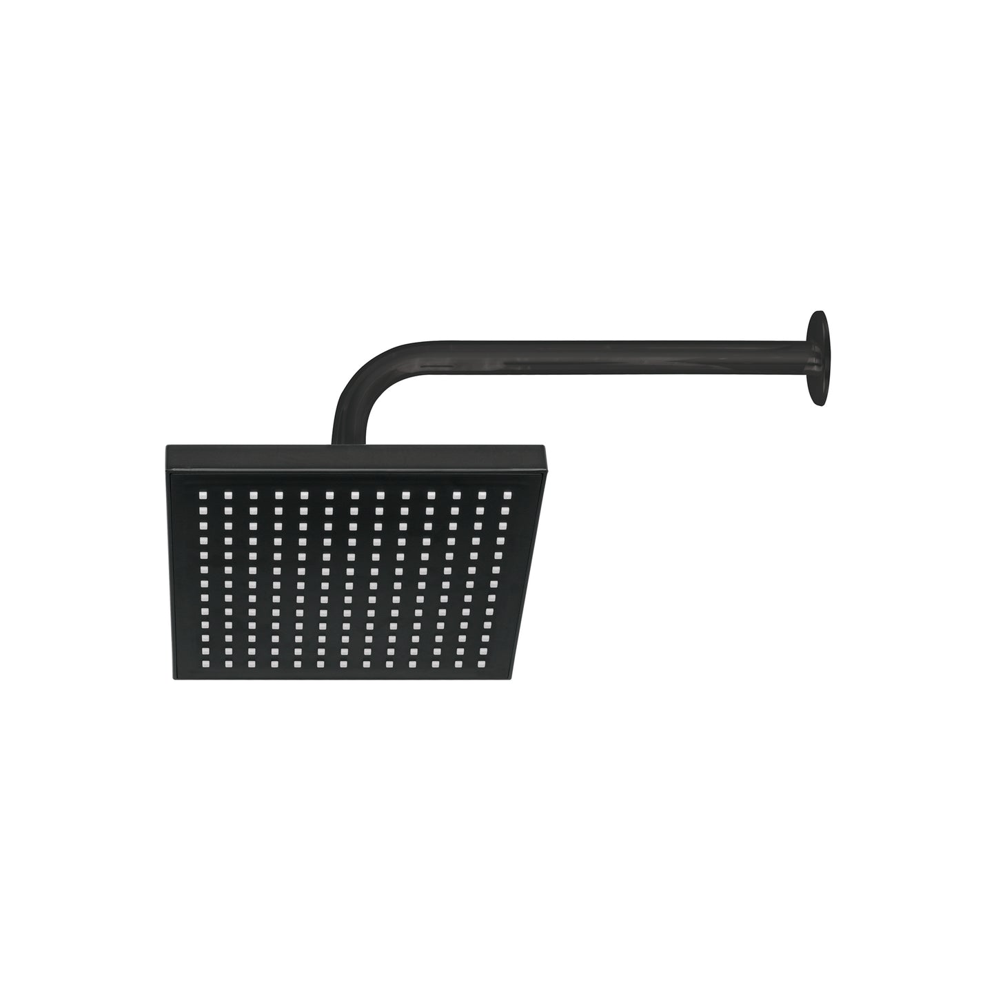 Regadera cuadrada ABS 8" acabado negro mate con brazo, Foset 46748