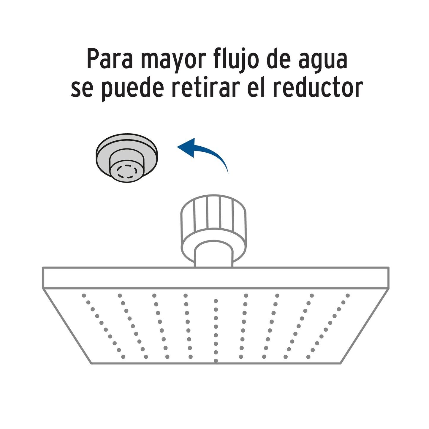 Regadera cuadrada ABS 8" acabado negro mate con brazo, Foset 46748