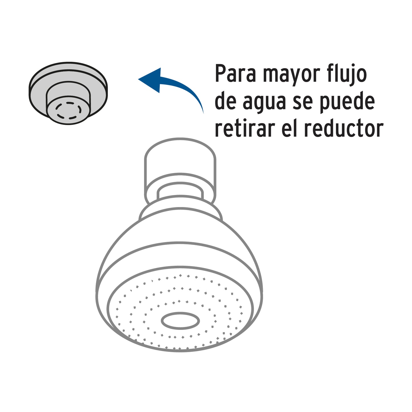 Regadera redonda 3" brazo y chapetón de acero, Foset 49246