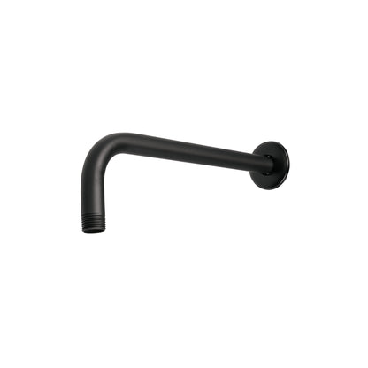 Brazo recto con chapetón para regadera, 30 cm, negro mate 47649