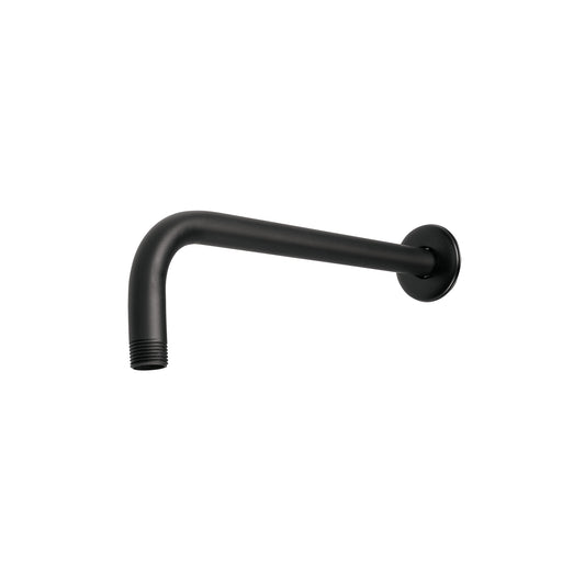 Brazo recto con chapetón para regadera, 30 cm, negro mate 47649