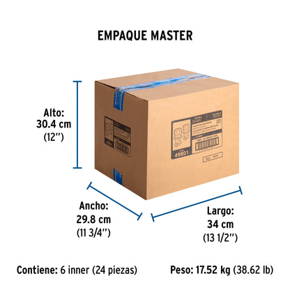Juego llaves empotrar soldables, maneral metálico, Basic 49801