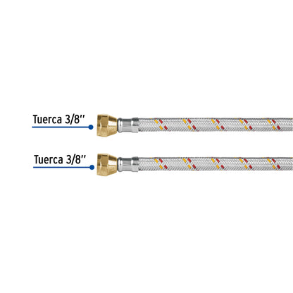 Manguera para gas, aluminio, 3/8", 60 cm, Foset Basic 24060