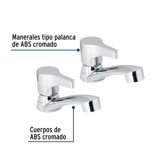 Juego llaves individuales lavabo, ABS, palanca, BASIC 48382