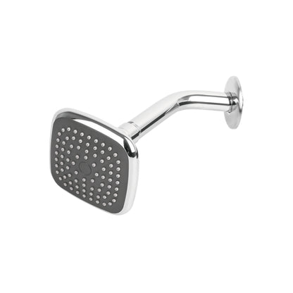 Regadera cuadrada 3-3/4" brazo y chapetón de acero, Foset 45065