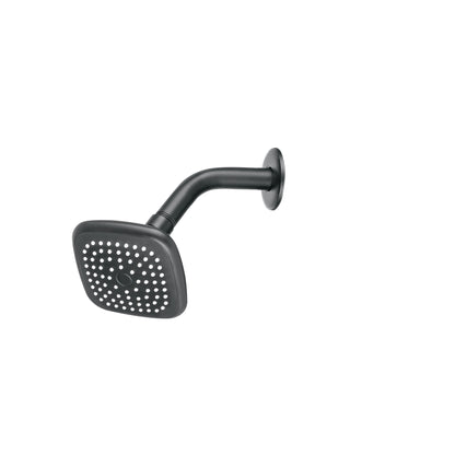 Regadera cuadrada 3-3/4" brazo y chapetón, negro, Basic 48420
