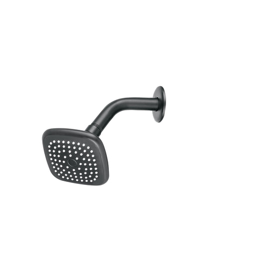Regadera cuadrada 3-3/4" brazo y chapetón, negro, Basic 48420