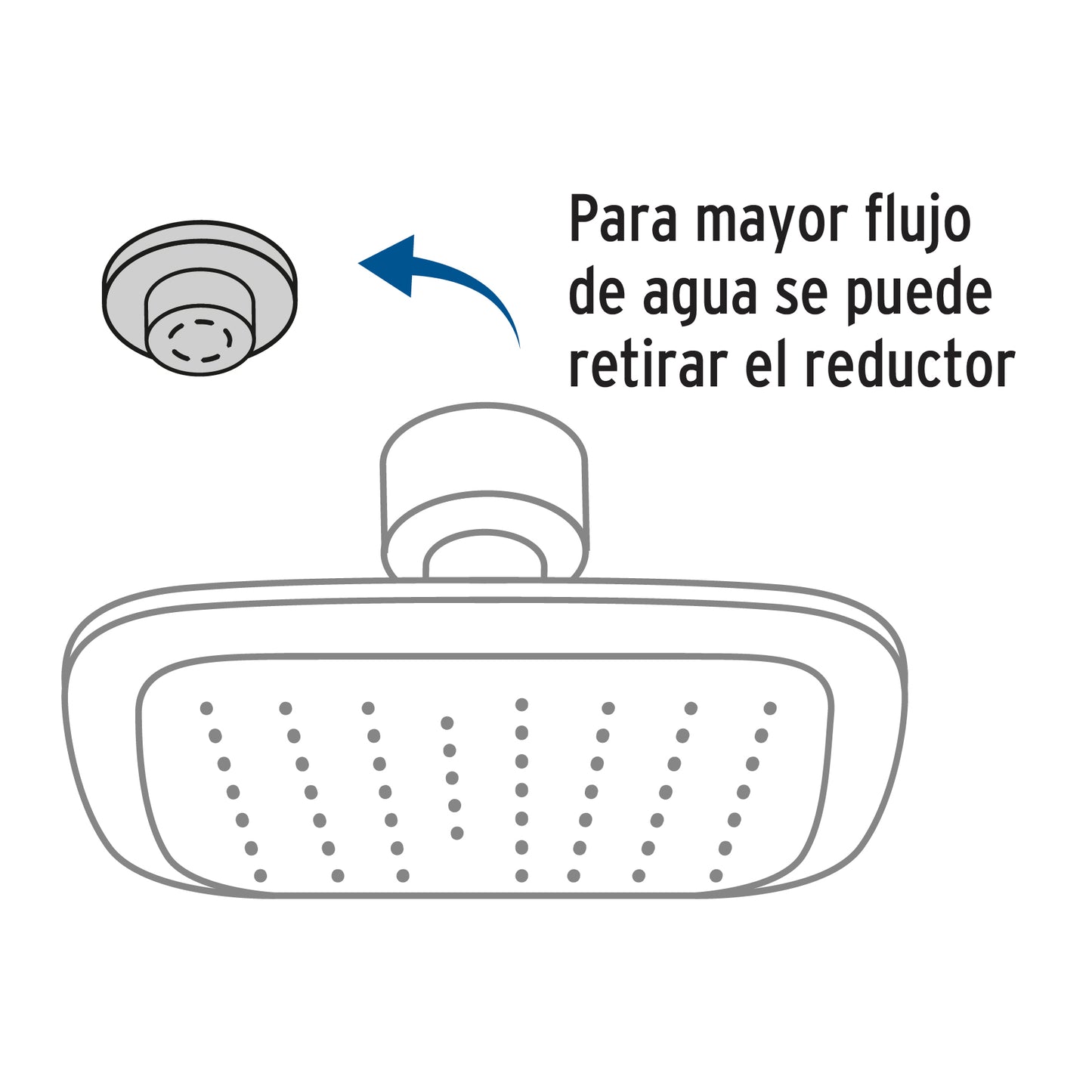 Regadera cuadrada 3-3/4" brazo y chapetón, negro, Basic 48420