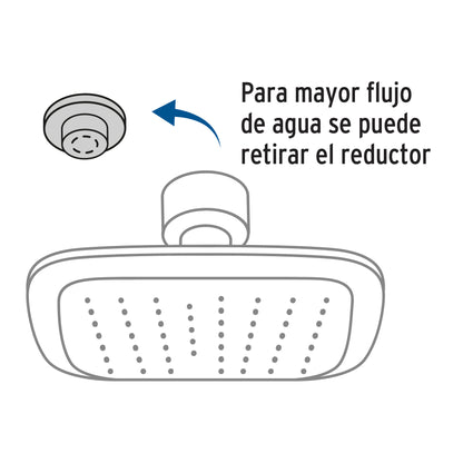 Regadera cuadrada 3-3/4" brazo y chapetón, negro, Basic 48420