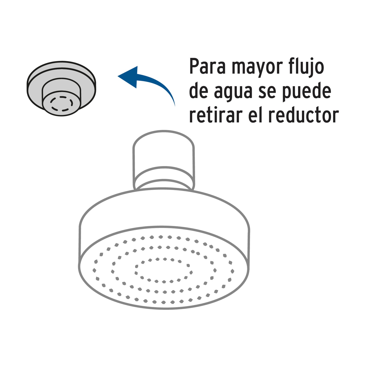 Regadera redonda 4-1/4" brazo y chapetón, negro, Basic 48422