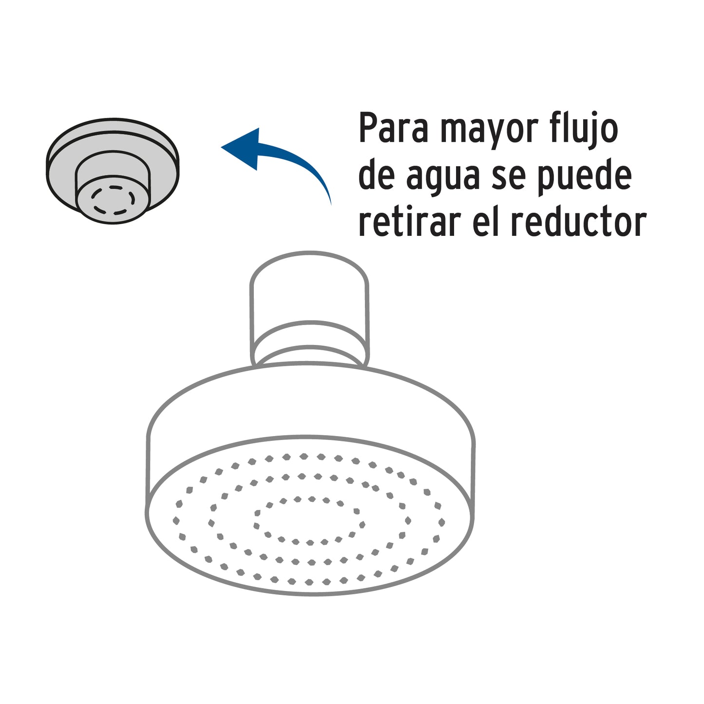Regadera redonda 4-1/4" brazo y chapetón de acero, Foset 45067