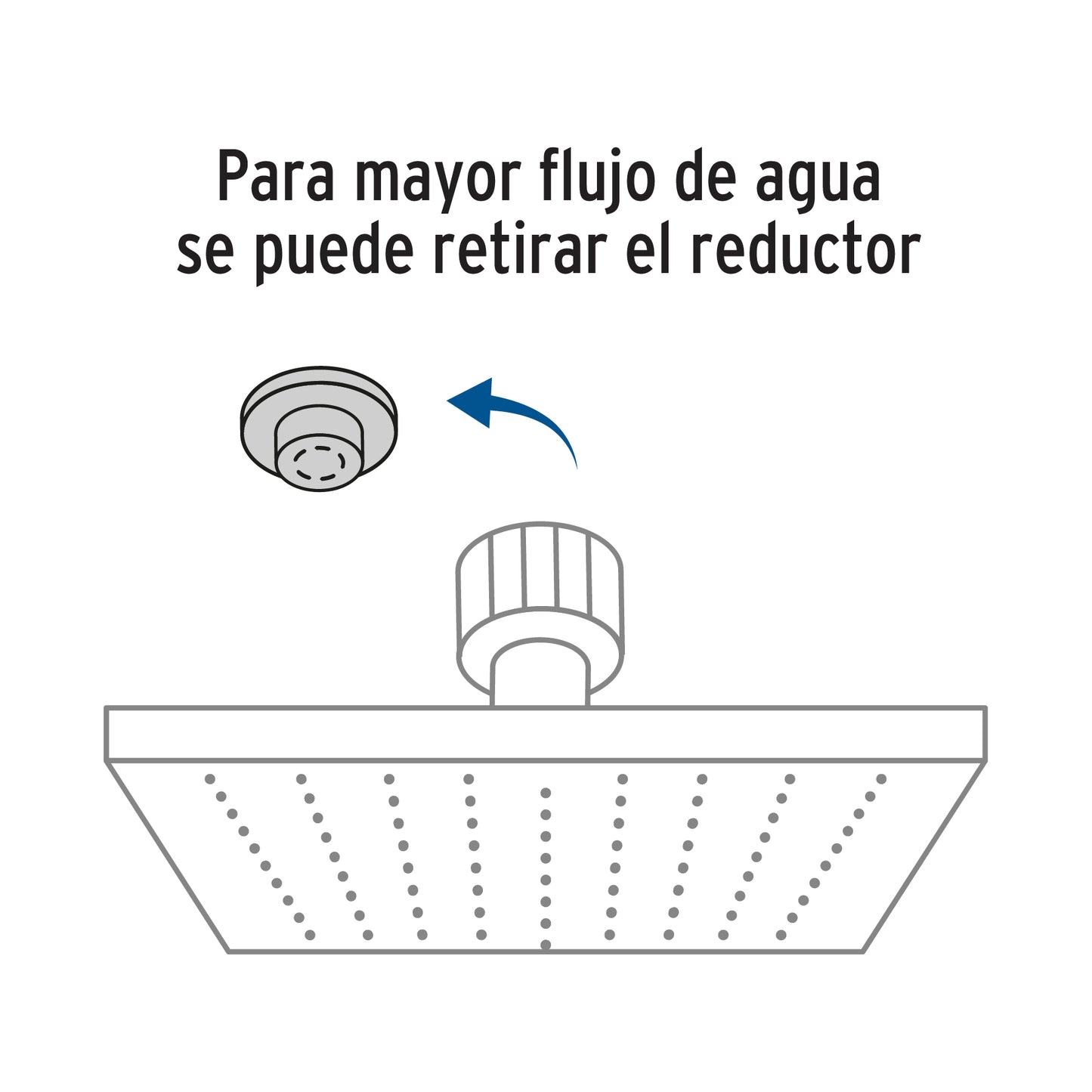 Regadera cuadrada ABS 4" acabado negro mate con brazo, Foset 46744