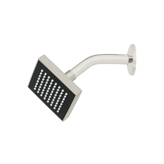 Regadera cuadrada ABS 4" acabado satín con brazo, Foset 46738
