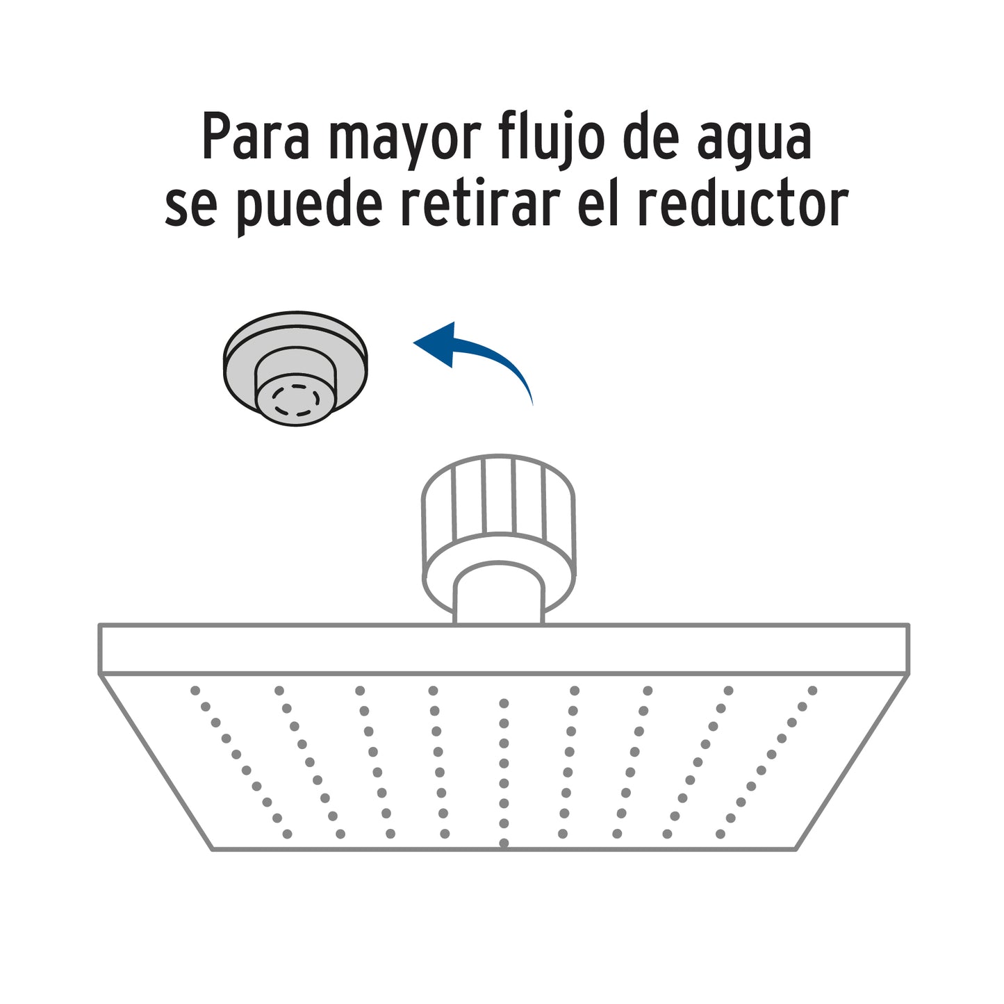 Regadera cuadrada ABS 6" acabado negro mate con brazo, Foset 46746