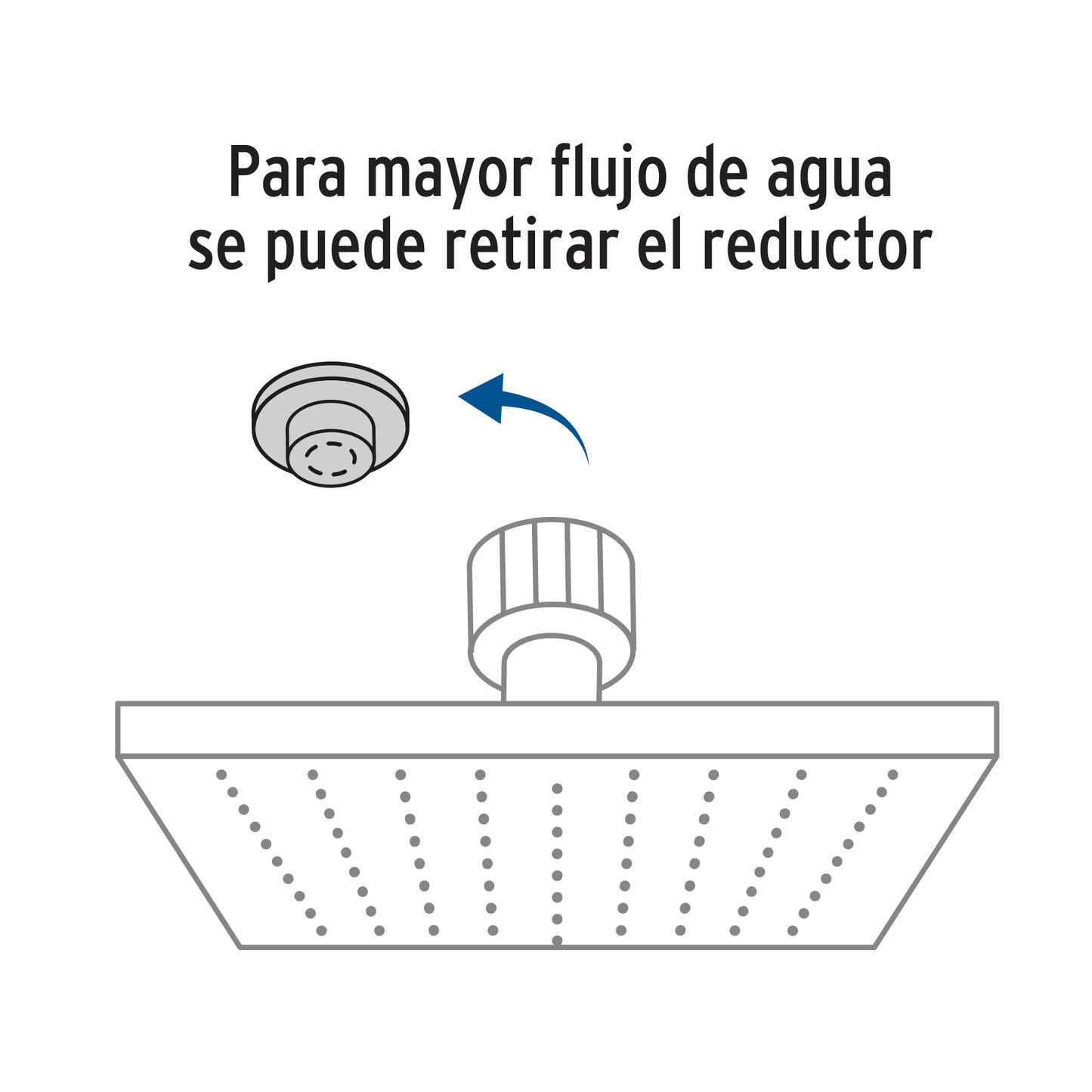 Regadera cuadrada ABS 8" acabado satín con brazo, Foset 46742