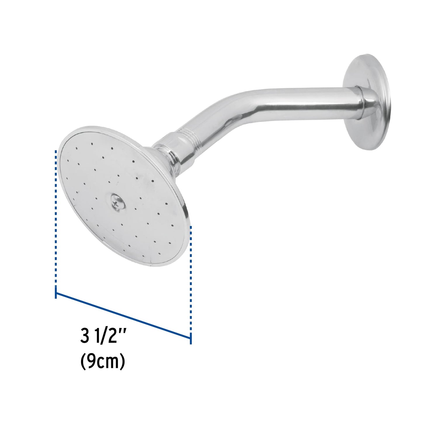 Regadera redonda 3-1/2" brazo y chapetón de acero, Foset 49247