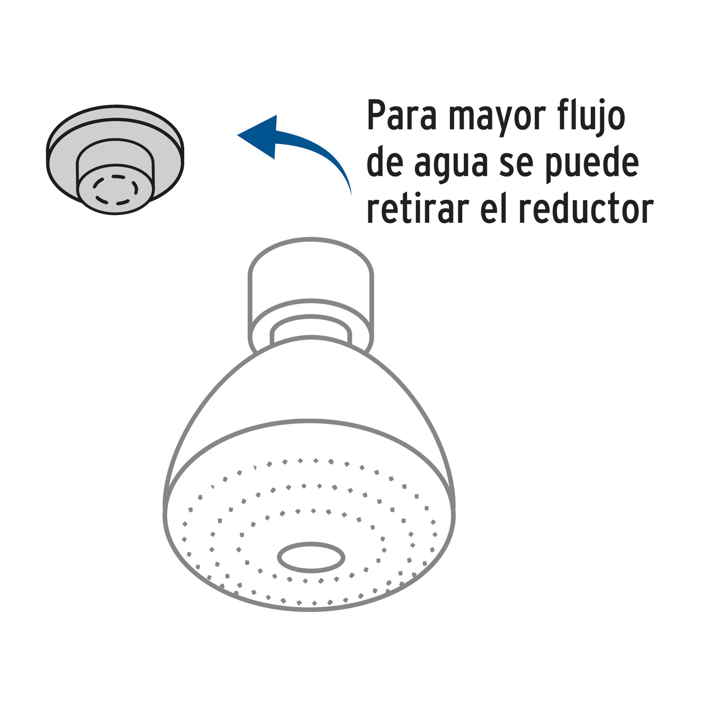 Regadera 3", 5 funciones brazo y chapetón de acero, Foset 49259