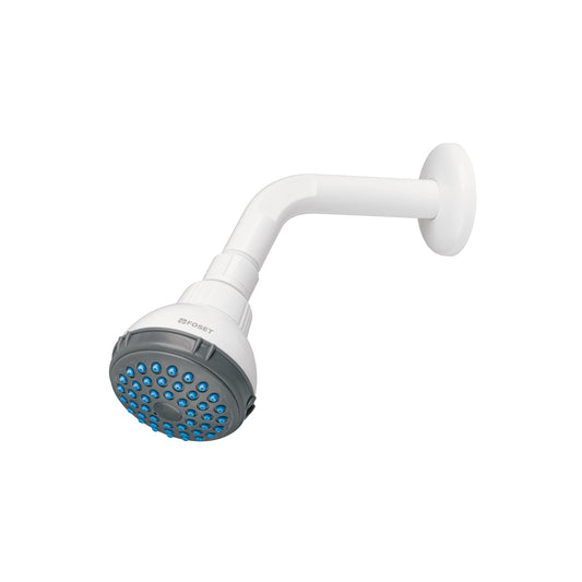 Regadera plástica redonda 2-1/2" gris-blanca, Foset 48293