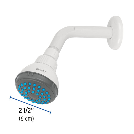 Regadera plástica redonda 2-1/2" gris-blanca, Foset 48293