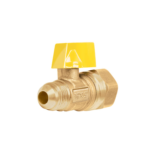 Válvula de control de latón para gas, 3/8" x 1/2", Foset 49115